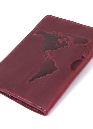 Замечательная кожаная обложка на паспорт shvigel 16551 бордовый2 фото