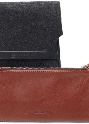 Практиковий чоловічий портмоне grande pelle 11424 коричневий7 фото