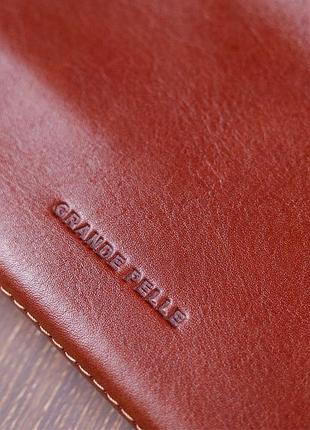 Практиковий чоловічий портмоне grande pelle 11424 коричневий10 фото