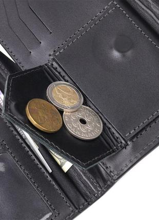 Практиковий чоловічий портмоне grande pelle 11424 коричневий4 фото