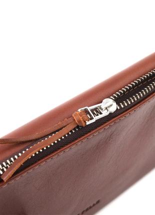 Практиковий чоловічий портмоне grande pelle 11424 коричневий6 фото