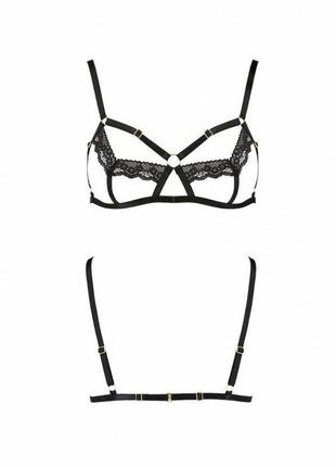 Бюстгальтер-стрепы с кружевом solon bra black l/xl - passion exclusive