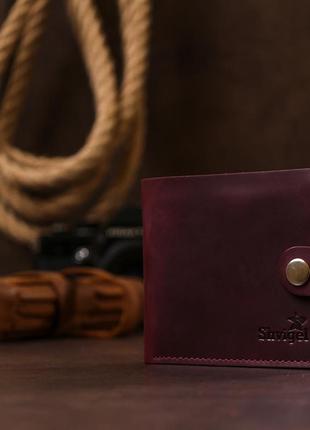 Женское винтажное портмоне shvigel 16457 бордовый6 фото