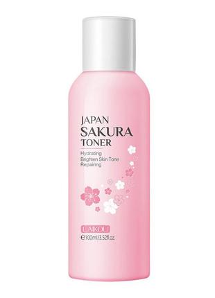 Осветляющий тонер для лица с экстрактом японской сакуры laikou japan sakura toner