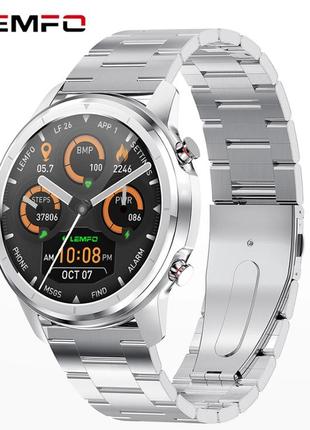 Умные смарт часы smart watch lemfo lf26. silver металл. с тонометром пульоксиметром android 4.4 ios 8