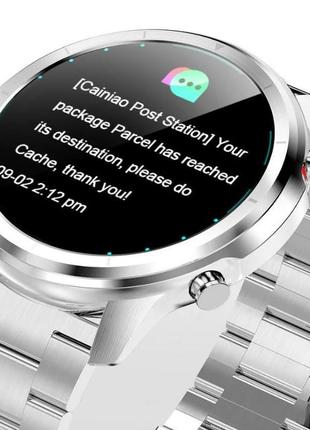 Умные смарт часы smart watch lemfo lf26. silver металл. с тонометром пульоксиметром android 4.4 ios 83 фото