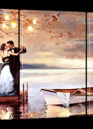 Модульная картина на холсте на стену для интерьера/спальни/офиса dk романтическое свидание 100x180 см