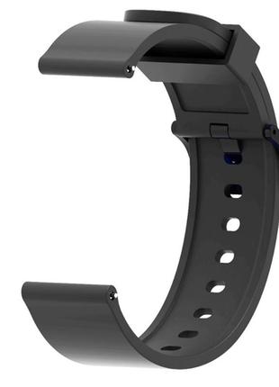 Ремінець силіконовий для розумних смарт годинників smart watch 20 мм amazfit huawei годинникові ремінці 20mm f77 чорний1 фото