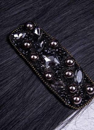 Заколка для волос, с бусинами и стразами