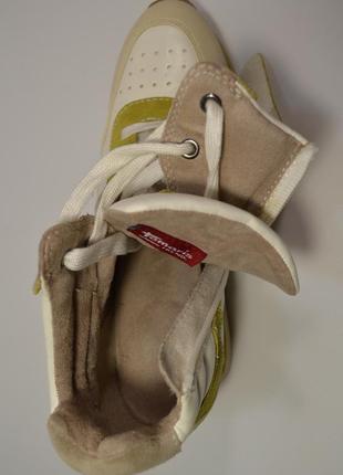 Tamaris германия натуральная кожа комфортные ботинки кроссовки сникерсы на танкетке 1000пар тут7 фото