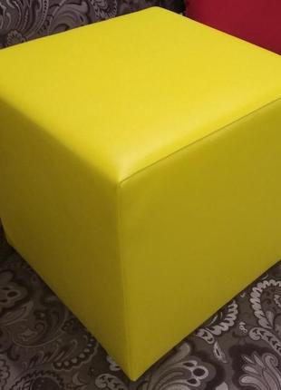 Пуф желтый квадратный ,пуфик ,пуфики ,пуф кожзам ,пуф экокожа,банкетка,банкетки,пуф...