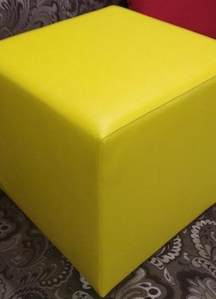 Пуф желтый квадратный ,пуфик ,пуфики ,пуф кожзам ,пуф экокожа,банкетка,банкетки,пуф...