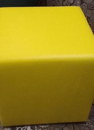 Пуф желтый квадратный ,пуфик ,пуфики ,пуф кожзам ,пуф экокожа,банкетка,банкетки,пуф...