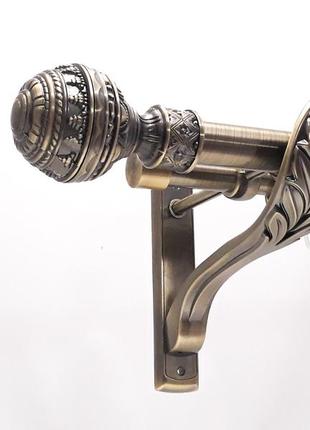 Карниз для штор металлический 25/19мм. ретро антик 160см арабеска  двойной