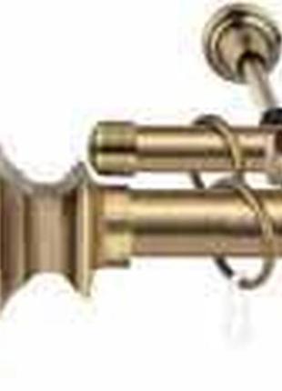Карниз для штор orvit борджеза металевий дворядний кручена труба кільце металеве антик 25\19 мм 160см