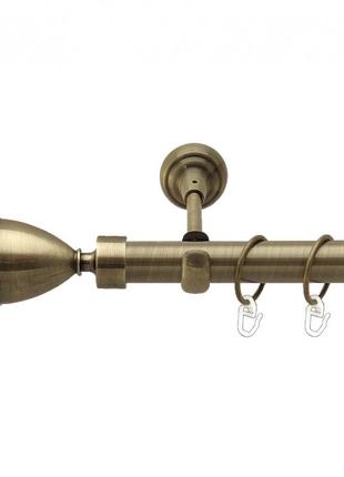Карниз для штор orvit етернія металевий однорядний кручена труба кільце металеве антик 25 мм 240см