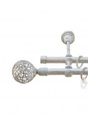 Карниз для штор металлический 25/19мм белое золото люксор