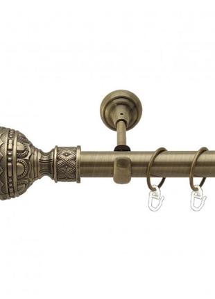 Карниз для штор orvit арабеска металевий однорядний гладка труба кільце металеве антик 19 мм 200 см