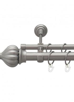Карниз для штор таджа металевий дворядний сатин 25/19мм 3,00м