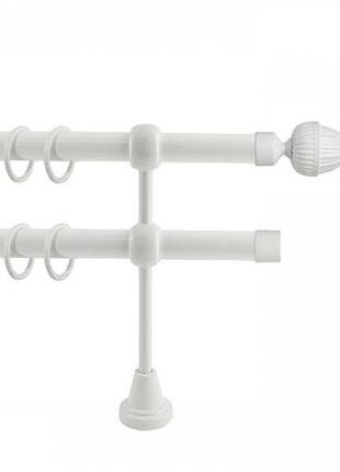 Карниз подвійний 19+19мм одеон білий глянц  2,40м