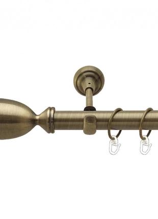 Карниз баваро арабеска однорядний відкритий гладка труба кільце металеве антик 25мм 160см3 фото
