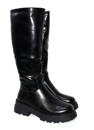 Теплі жіночі чоботи чорні зимові (зима 2022-2023) для жінок,стильні,зручні,комфортні6 фото