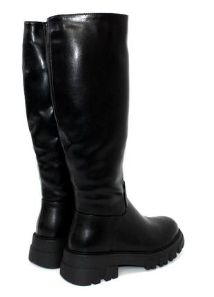 Теплі жіночі чоботи чорні зимові (зима 2022-2023) для жінок,стильні,зручні,комфортні2 фото