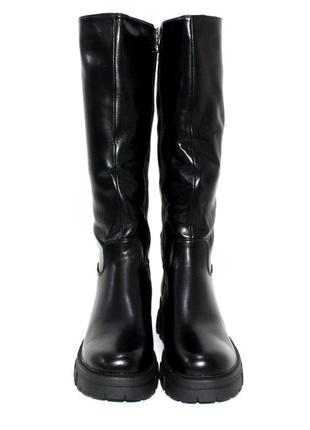 Теплі жіночі чоботи чорні зимові (зима 2022-2023) для жінок,стильні,зручні,комфортні4 фото