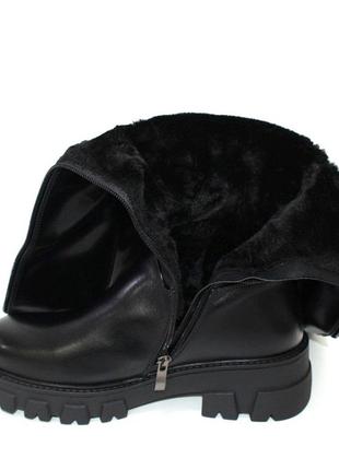 Теплі жіночі чоботи чорні зимові (зима 2022-2023) для жінок,стильні,зручні,комфортні9 фото