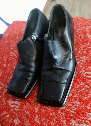 Туфлі ботінки квадратний носок c. baldassarri made in italy. натуральна шкіра3 фото