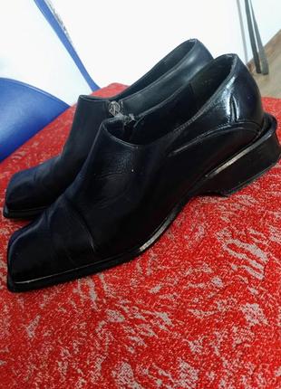 Туфлі ботінки квадратний носок c. baldassarri made in italy. натуральна шкіра1 фото