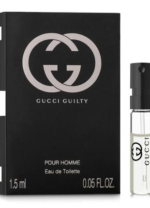 Gucci guilty eau de toilette pour homme туалетная вода (пробник) 1.5ml (3614227392441)1 фото