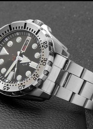 Браслет для часов seiko skx007 / 009 / 173 / 175 / srpd63k1 из нержавеющей стали 22 мм, крепление полумесяц6 фото