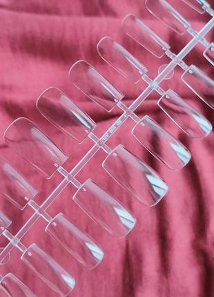 Гелевые типсы для наращивания ногтей квадрат 24 штуки  571-24