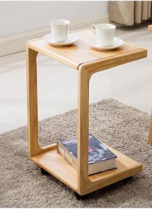 Кофейный журнальный столик. мобильный прикроватный столик. столик для ноута.8 фото