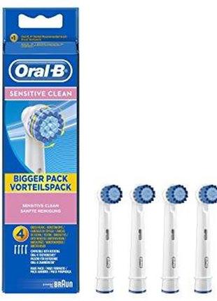 4шт braun oral-b sensitive clean ebs17  орал би сенситив клин для зубной электрической щетки