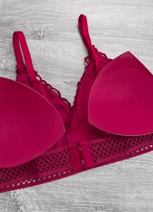 Мереживний комплект жіночої нижньої білизни bisdana / кружевний топ бранетт + трусики / чашка a/b5 фото