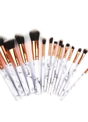 Набор кистей для макияжа maange makeup brush set marble серый (10шт)3 фото