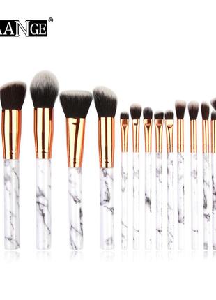 Набор кистей для макияжа maange makeup brush set marble серый (10шт)2 фото