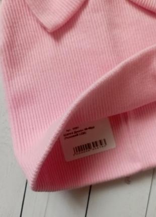 Трикотажна рожева шапка для дівчинки на 1-2роки2 фото