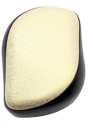 Компактна антистатична масажна щітка-гребінець золотистого кольору для волосся