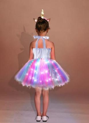 Дитяча карнавальна сукня для дівчинки що світиться поні єдиноріг my little pony р. 85-132 см3 фото