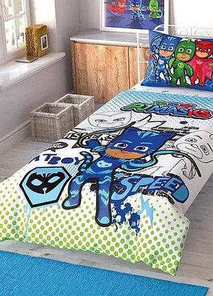 Дитяче постільна білизна tac disney masks cek ранфорс полуторний на гумці