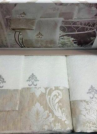 Набор полотенец tivolyo home vitaly лен/махра(баня,лицо,салфетка)