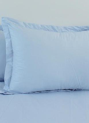 Двуспальный комплект постельного белья, сатин люкс 100% хлопок (турция) light blue3 фото