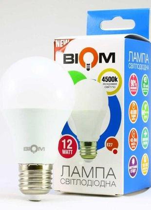 Светодиодная лампа biom bt-512 a60 12w e27 4500к матовая5 фото