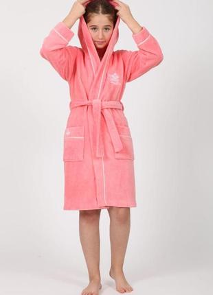 Халат дитячий nusa корал для дівчаток 9/10;15/16 років бамбук/бавовна