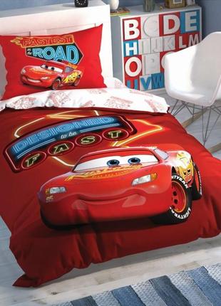 Детское постельное белье tac disney cars shiny road полуторка на резинке1 фото