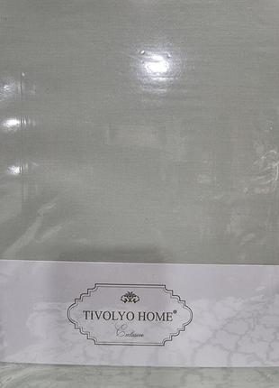 Простынь сатиновая tivolyo home yesil 240*260+наволочки 2-50*70