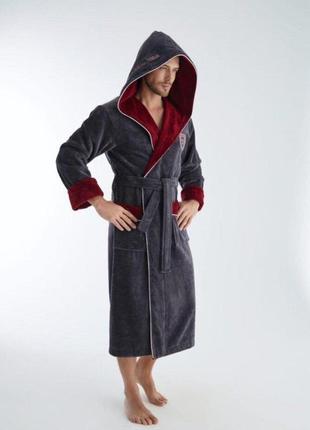 Халат мужской nusa 1305 бамбук/махра:m;xxl